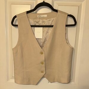 Oak + Fort Beige Button-Up Vest